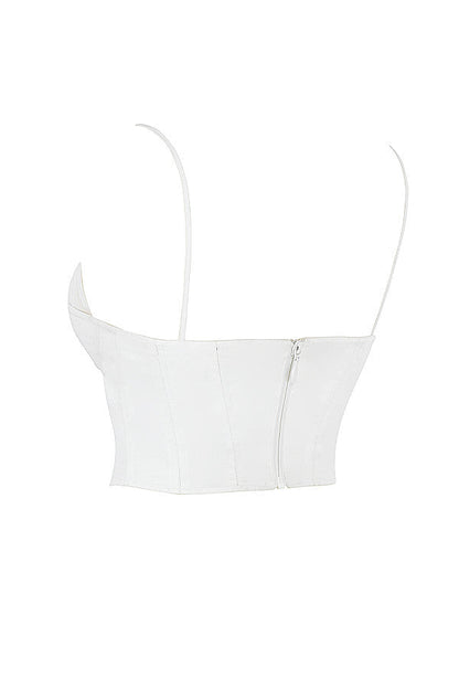 Helvianne - Wit Korset Top met Ruches