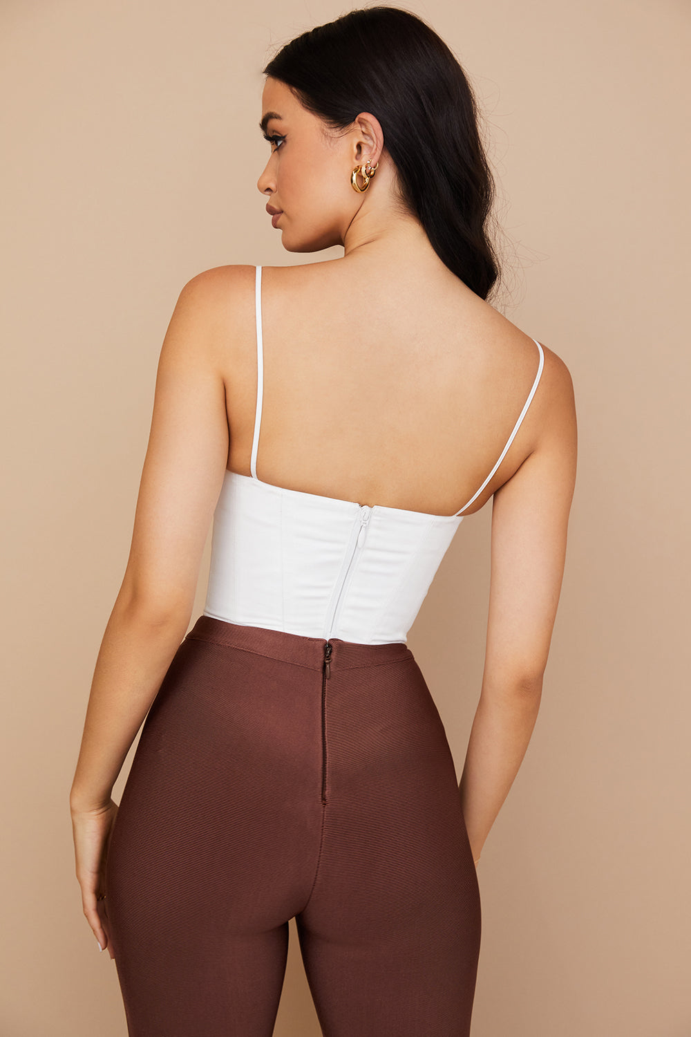 Helvianne - Wit Korset Top met Ruches