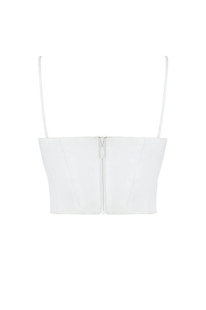 Helvianne - Wit Korset Top met Ruches