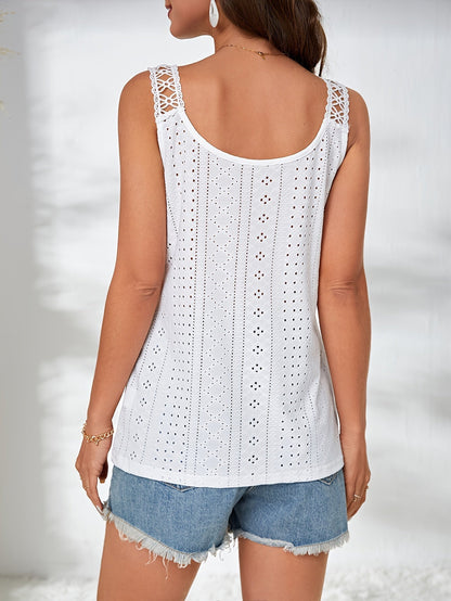 Helisanne - Witte Broderie Anglaise Tanktop