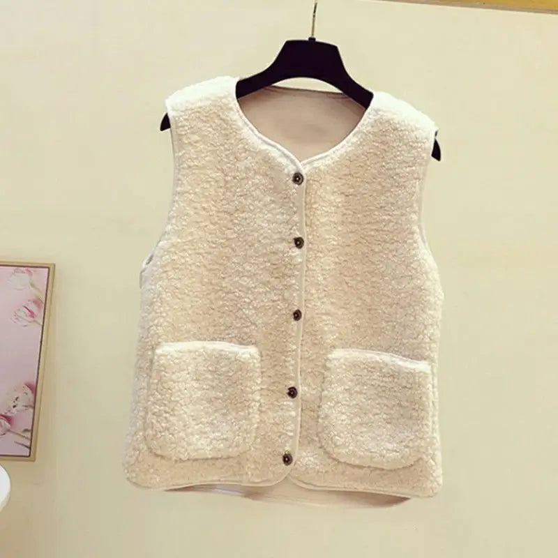 Dames Warm Gebreid Cardigan Vest – Casual voor Herfst en Winter