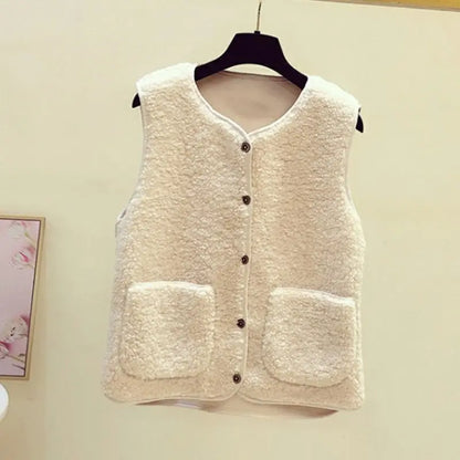 Dames Warm Gebreid Cardigan Vest – Casual voor Herfst en Winter