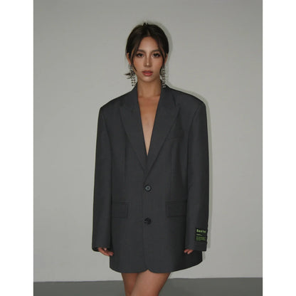 Dalina - Losvallende Klassieke Blazer met Brede Schouders