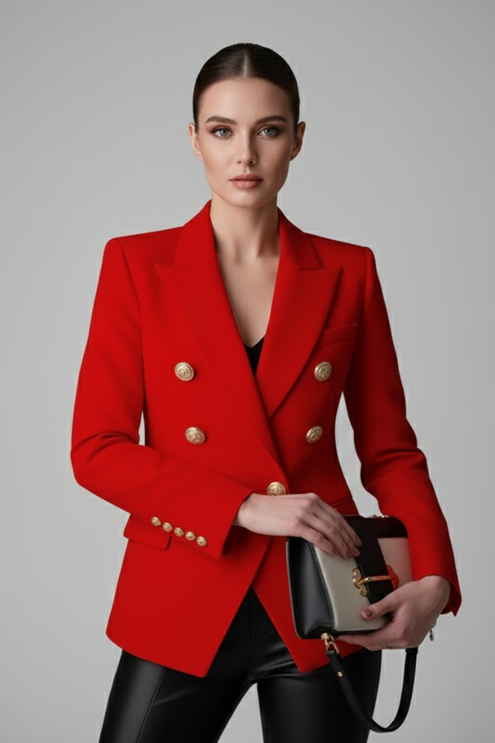 Dames Getailleerde Blazer – Dubbelzijdig, Geschikt voor Werk en Casual Gebruik