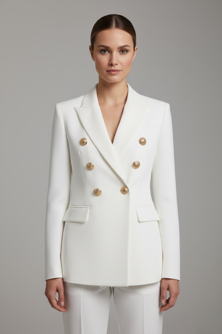 Dames Getailleerde Blazer – Dubbelzijdig, Geschikt voor Werk en Casual Gebruik