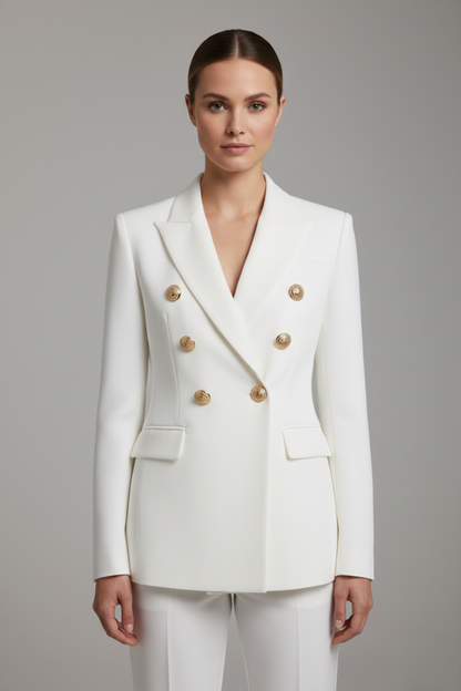 Dames Getailleerde Blazer – Dubbelzijdig, Geschikt voor Werk en Casual Gebruik