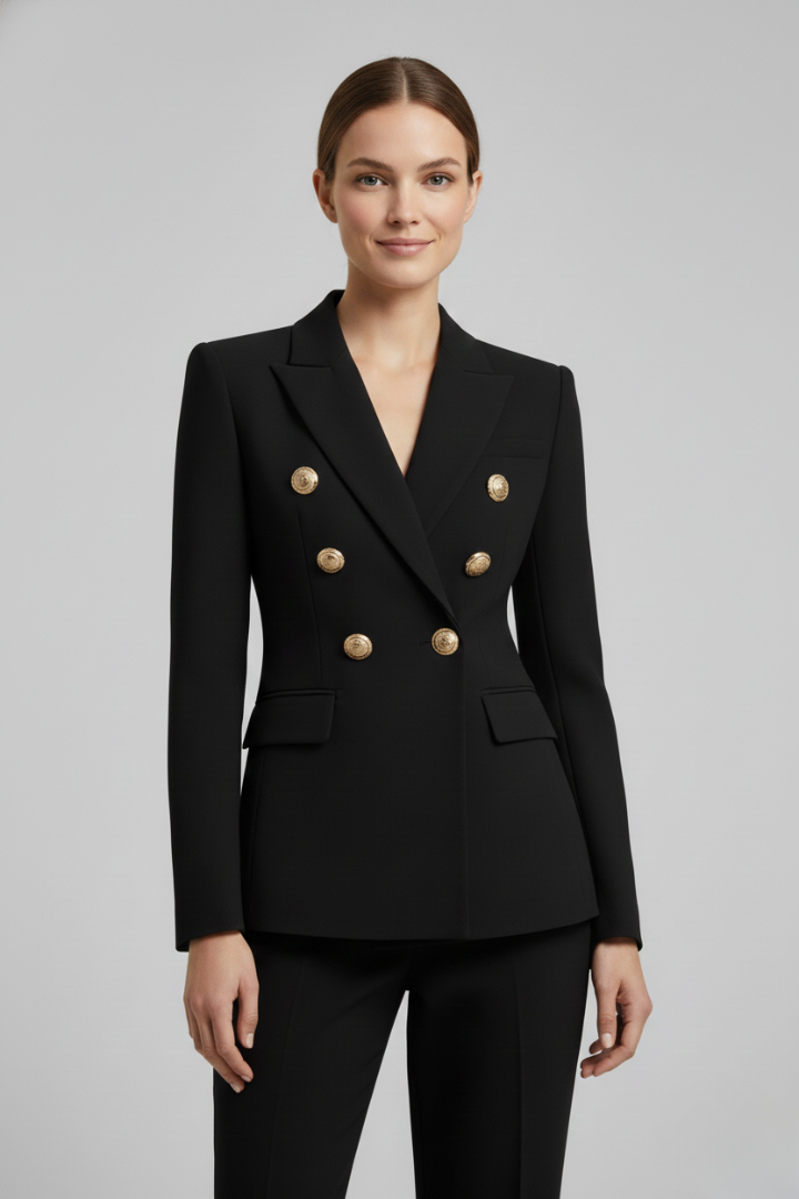Dames Getailleerde Blazer – Dubbelzijdig, Geschikt voor Werk en Casual Gebruik