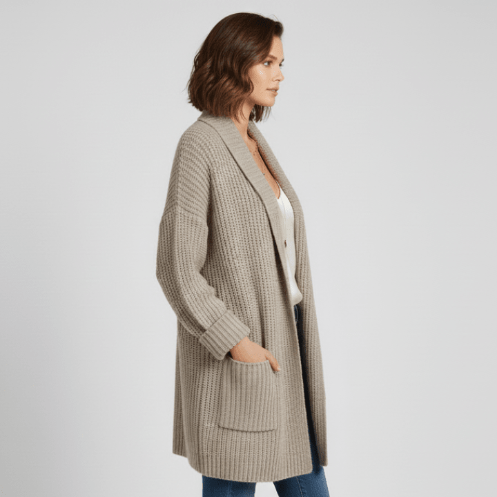 Dames Vest Lange Mouwen Open Voorkant – Gebreid Cardigan