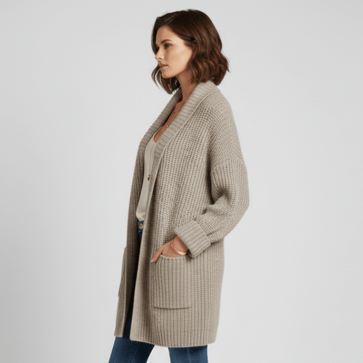 Dames Vest Lange Mouwen Open Voorkant – Gebreid Cardigan