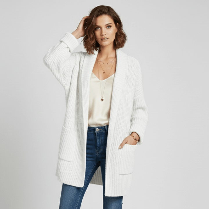 Dames Vest Lange Mouwen Open Voorkant – Gebreid Cardigan