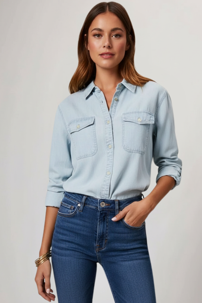 Dames Getailleerd Blouse – Met Knopen, Geschikt voor Casual en Werkgebruik