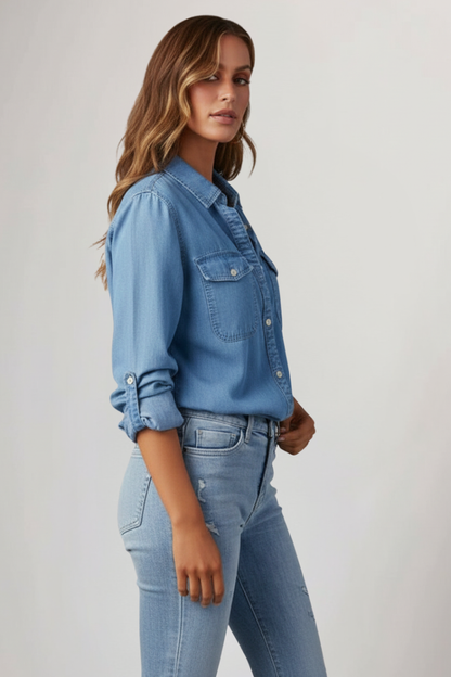 Dames Getailleerd Blouse – Met Knopen, Geschikt voor Casual en Werkgebruik