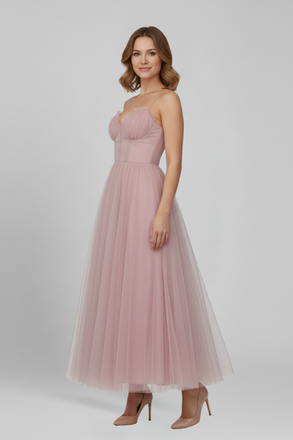 Dames A-lijn Maxi Jurk – Strapless, Geschikt voor Feestelijke Gelegenheden en Zomergebruik