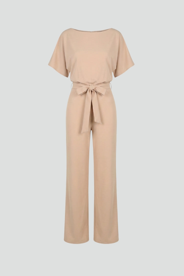 Dames Jumpsuit met Ceintuur en Wijde Pijpen