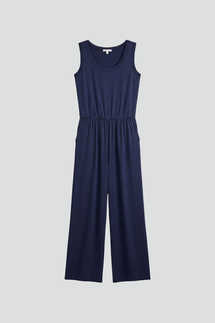 Dames Getailleerde Jumpsuit – Met Elastische Taille en Brede Pijpen voor Casual Gebruik