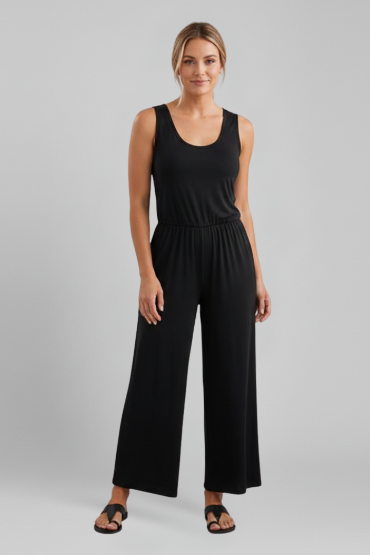Dames Getailleerde Jumpsuit – Met Elastische Taille en Brede Pijpen voor Casual Gebruik