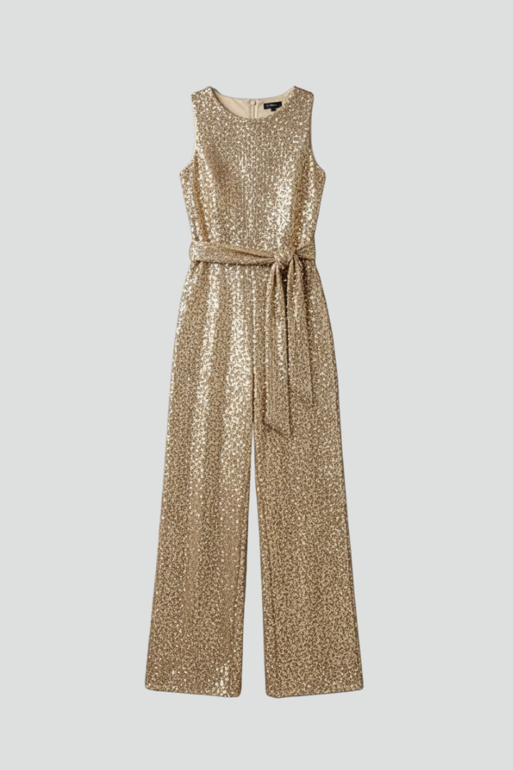 Dames Slim Fit Jumpsuit – Met Pailletten, Geschikt voor Avondgebruik