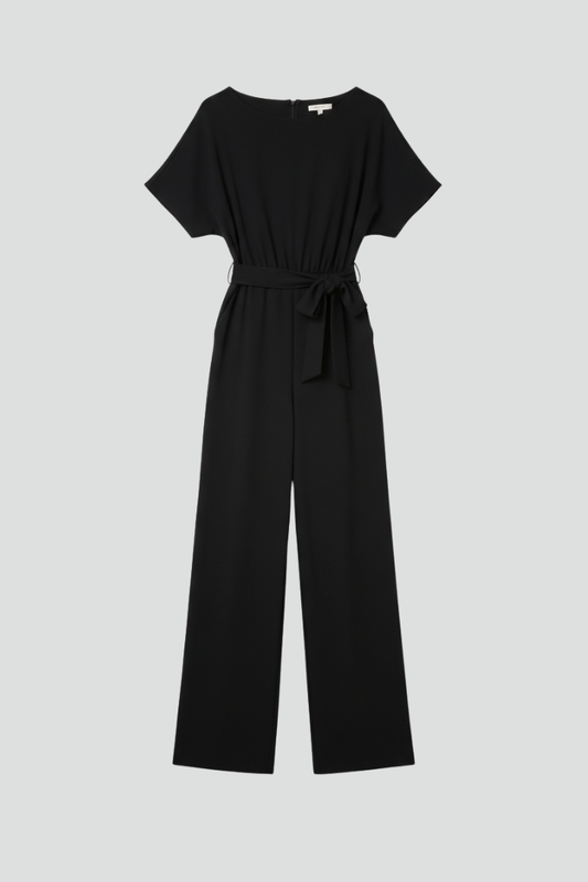 Dames Getailleerde Jumpsuit – Met Ceintuur, Geschikt voor Casual en Werk, Brede Pijpen