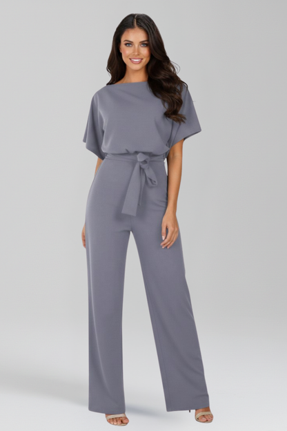 Dames Getailleerde Jumpsuit – Met Ceintuur, Geschikt voor Casual en Werk, Brede Pijpen