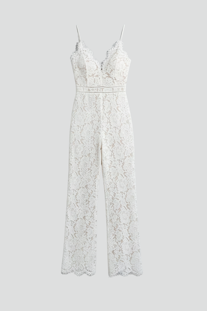 Dames Getailleerde Jumpsuit – Mouwloos, V-hals, Wijde Pijpen voor Casual Gebruik