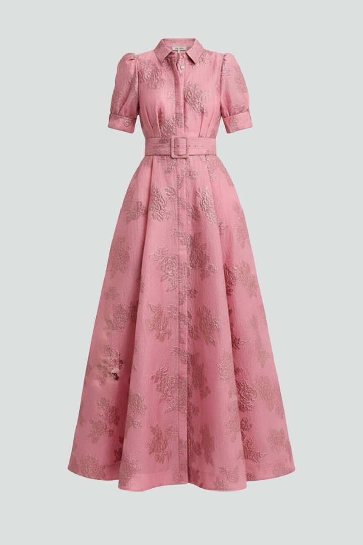 Dames Getailleerde Maxi Jurk – Met Ceintuur, Geschikt voor Zomer en Casual Gebruik