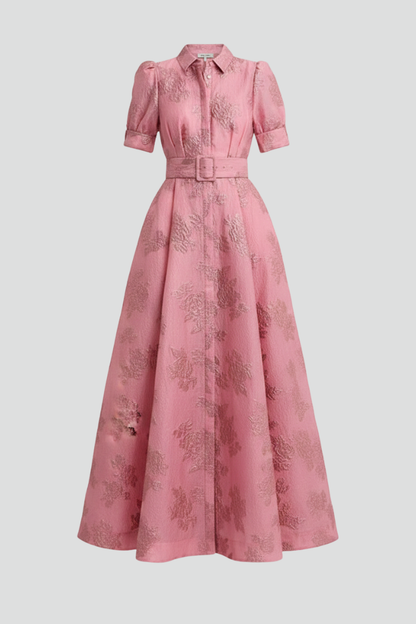 Dames Getailleerde Maxi Jurk – Met Ceintuur, Geschikt voor Zomer en Casual Gebruik