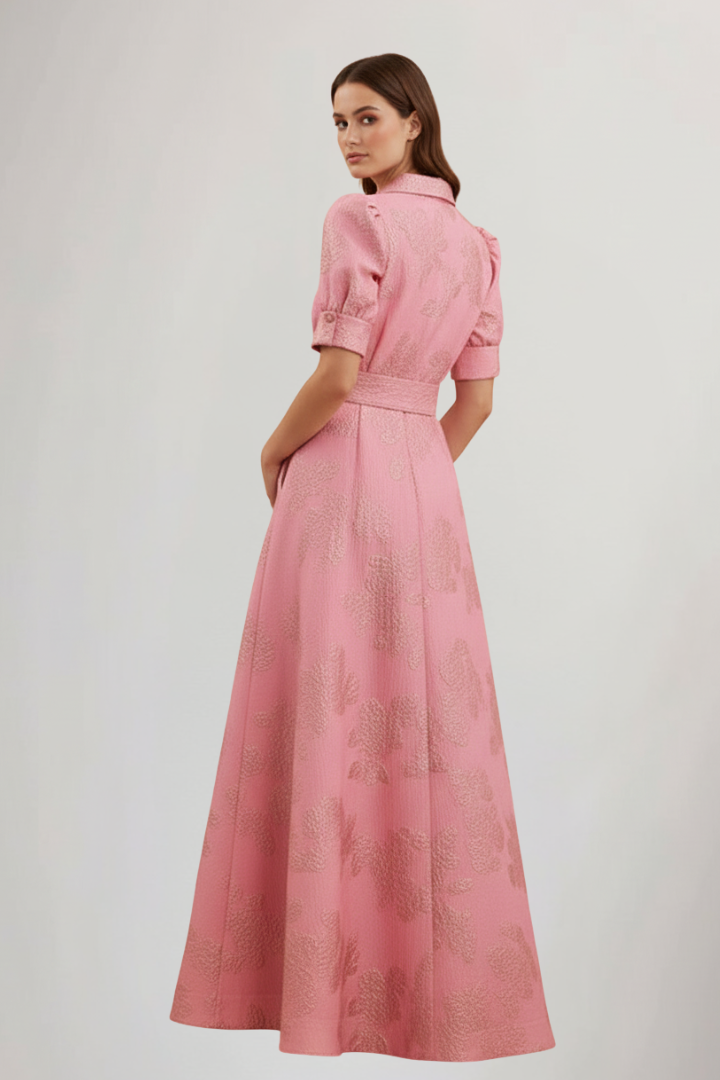 Dames Getailleerde Maxi Jurk – Met Ceintuur, Geschikt voor Zomer en Casual Gebruik