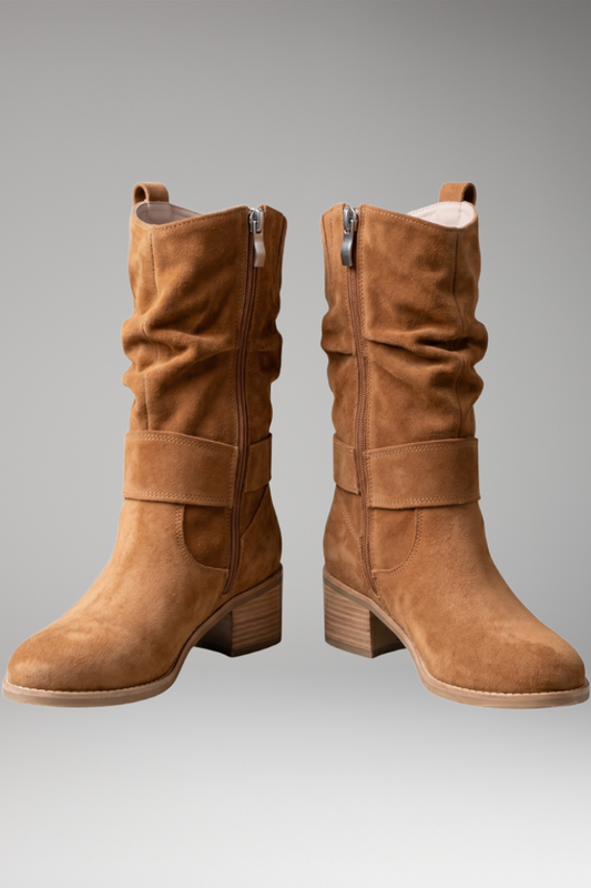 Dames Orthopedische Laarzen met Zijritssluiting en Slouchy Fit
