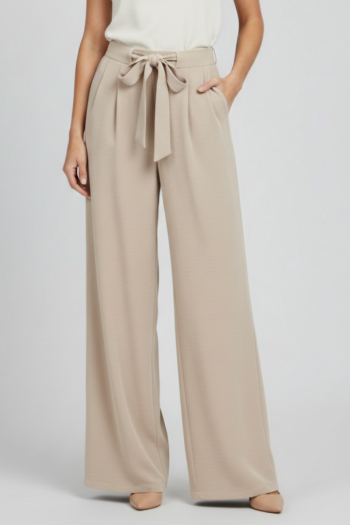 Dames High-Waisted Broek – Ruime Pasvorm met Elastische Taille voor Casual Gebruik