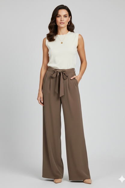 Dames High-Waisted Broek – Ruime Pasvorm met Elastische Taille voor Casual Gebruik