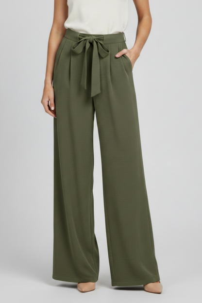 Dames High-Waisted Broek – Ruime Pasvorm met Elastische Taille voor Casual Gebruik