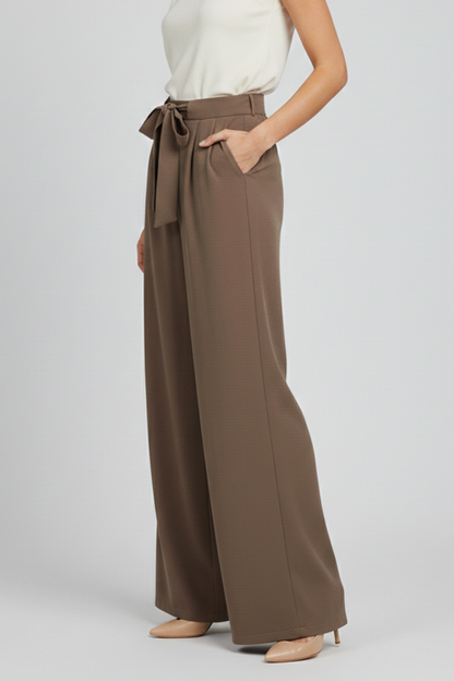 Dames High-Waisted Broek – Ruime Pasvorm met Elastische Taille voor Casual Gebruik