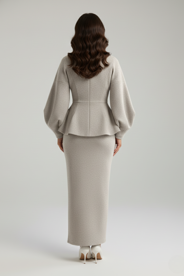 Dames Getailleerde Blazer en Rok Set – Geschikt voor Werk en Formele Gelegenheden