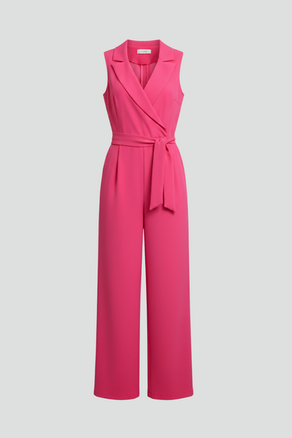 Dames Getailleerde Jumpsuit – Mouwloos, Met Strik Taille, Geschikt voor Zomer en Casual Gebruik