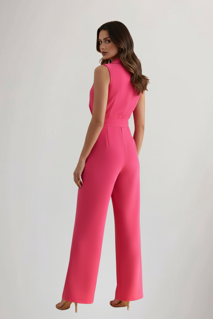 Dames Getailleerde Jumpsuit – Mouwloos, Met Strik Taille, Geschikt voor Zomer en Casual Gebruik