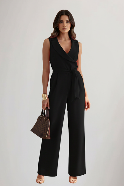Dames Getailleerde Jumpsuit – Mouwloos, Met Strik Taille, Geschikt voor Zomer en Casual Gebruik