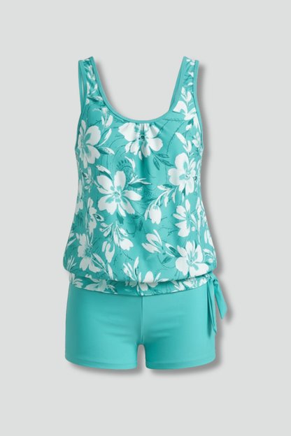 Dames Getailleerde Tankini Set – Met Shorts, Geschikt voor Zomer en Zwemmen