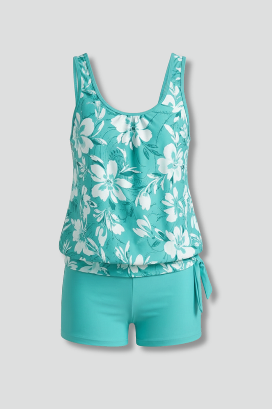 Dames Getailleerde Tankini Set – Met Shorts, Geschikt voor Zomer en Zwemmen