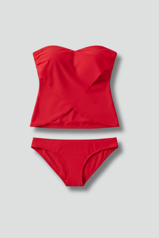 Dames Getailleerde Bikini Set – Strapless, Geschikt voor Zomer en Strandgebruik