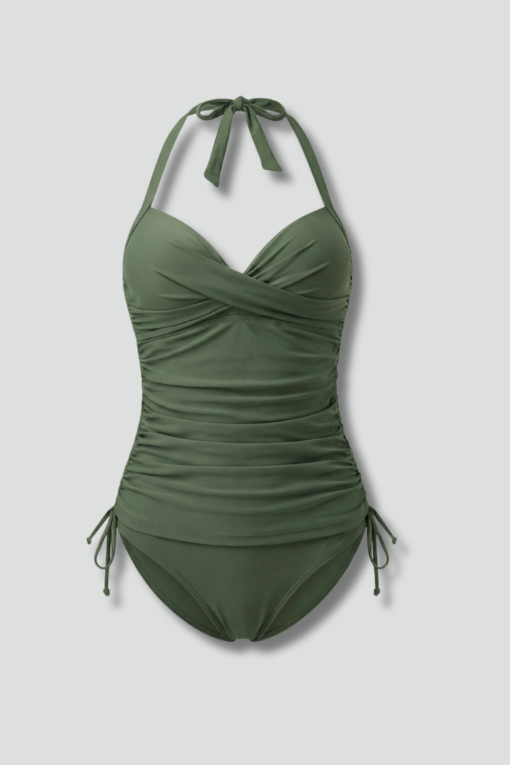 Dames Getailleerde Tankini – Met Ruches, Geschikt voor Zomer en Zwemmen