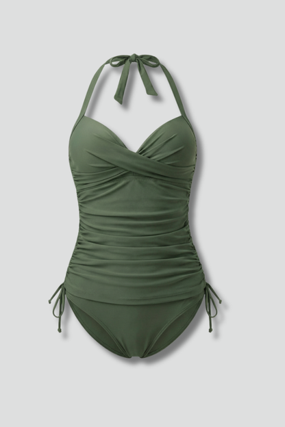 Dames Getailleerde Tankini – Met Ruches, Geschikt voor Zomer en Zwemmen