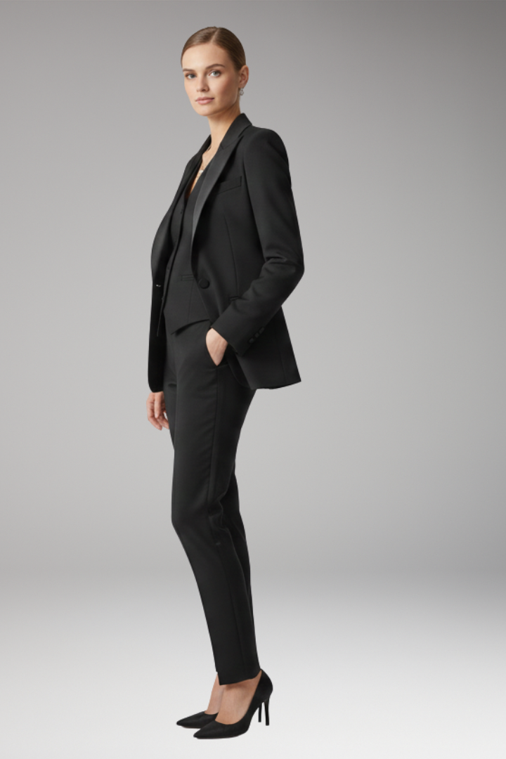 Dames Driedelig Pantalonpak met Blazer, Vest en Rechte Pijpen