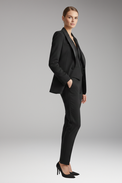 Dames Driedelig Pantalonpak met Blazer, Vest en Rechte Pijpen