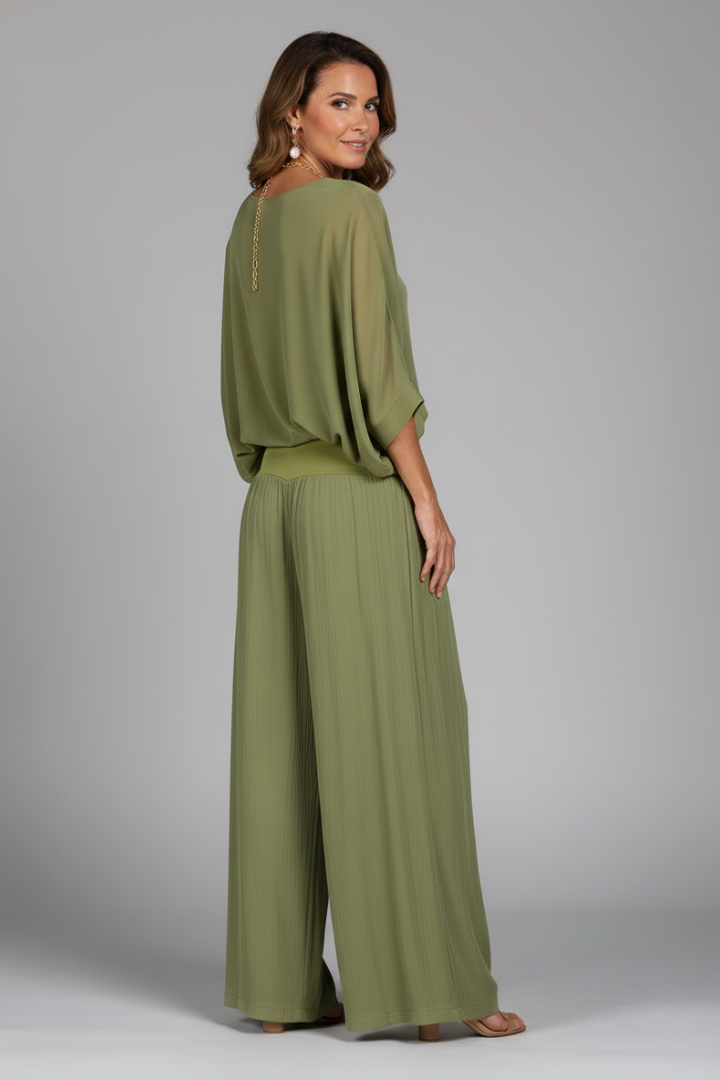Dames Dubbelzijdige Set – Met Brede Pijpen, Geschikt voor Zomer en Casual Gebruik