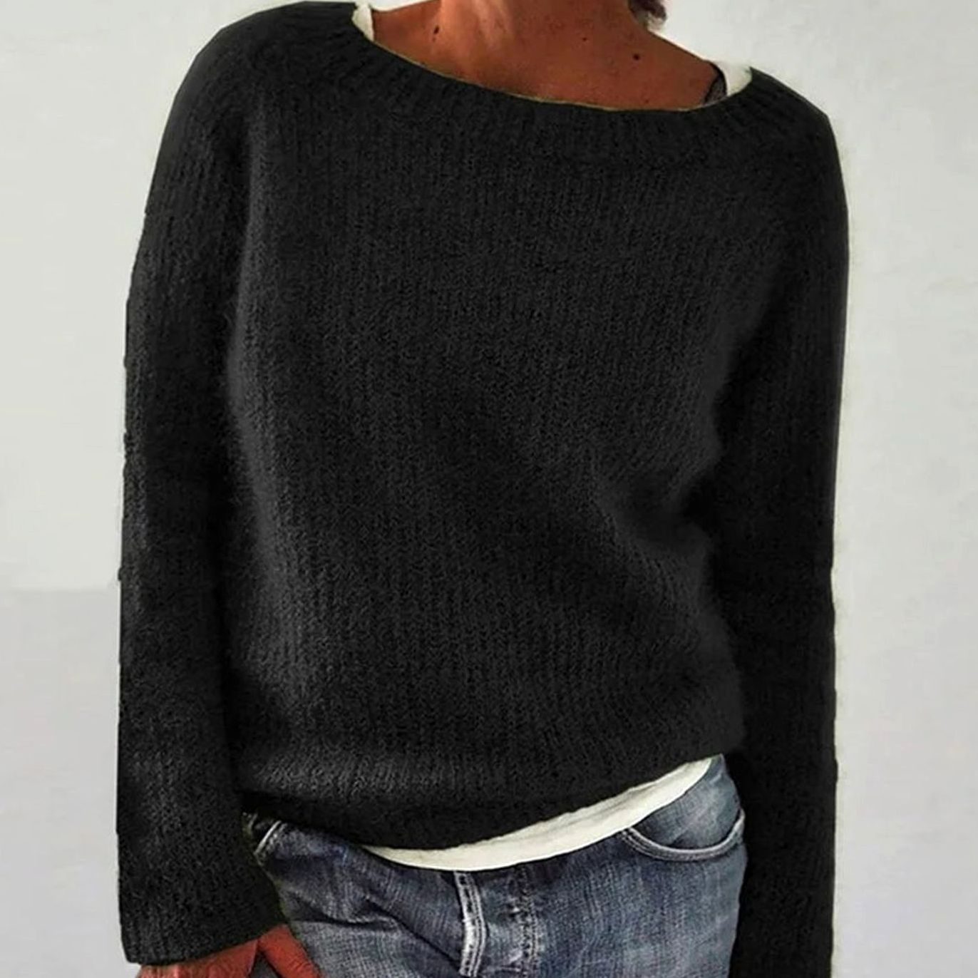 Women's Oversized Sweater, Relaxed-Fit Casual Knit Pullover for Everyday Comfort 0