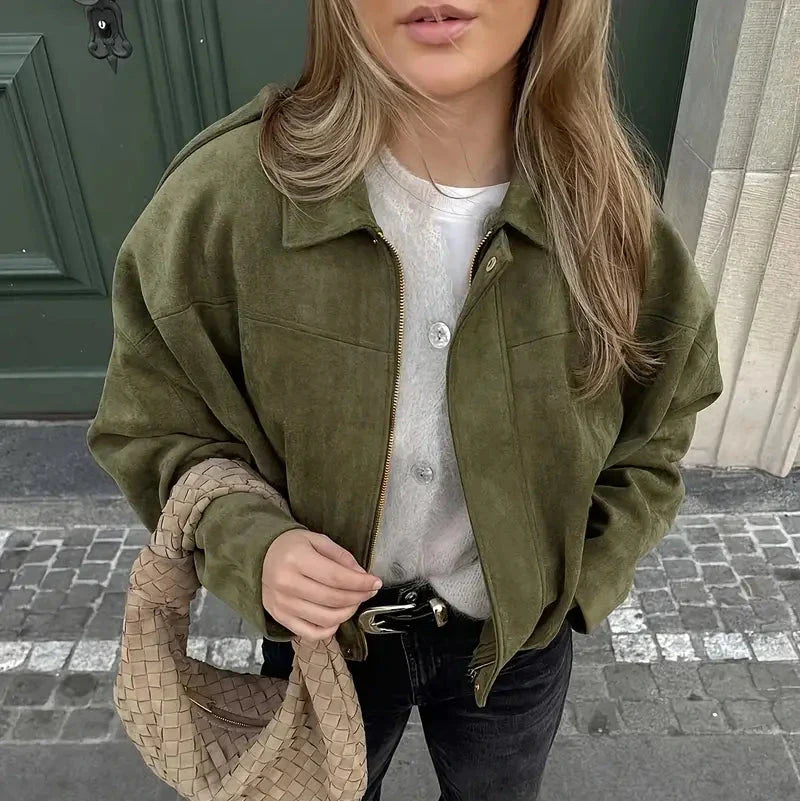 Dames Oversized Jas – Met Rits, Geschikt voor Lente en Herfst