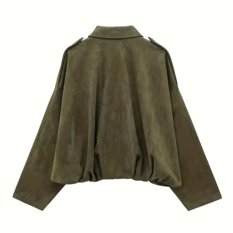 Dames Oversized Jas – Met Rits, Geschikt voor Lente en Herfst