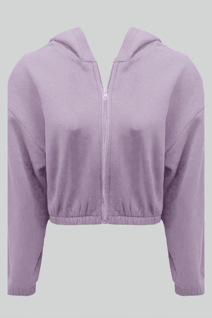 Dames Cropped Hoodie met Rits – Zachte Stof, Casual Streetwear, Dagelijks, Lente/Herfst