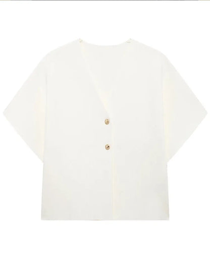 Claribel - Gebreide Top met V-hals
