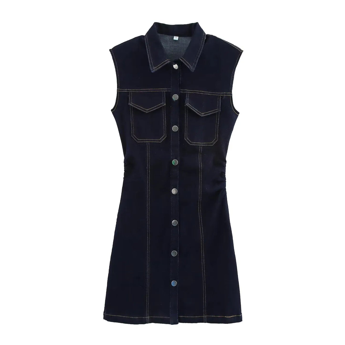 Fleur - Slank Denim Mouwloos Mini Jurkje
